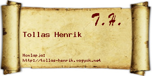 Tollas Henrik névjegykártya